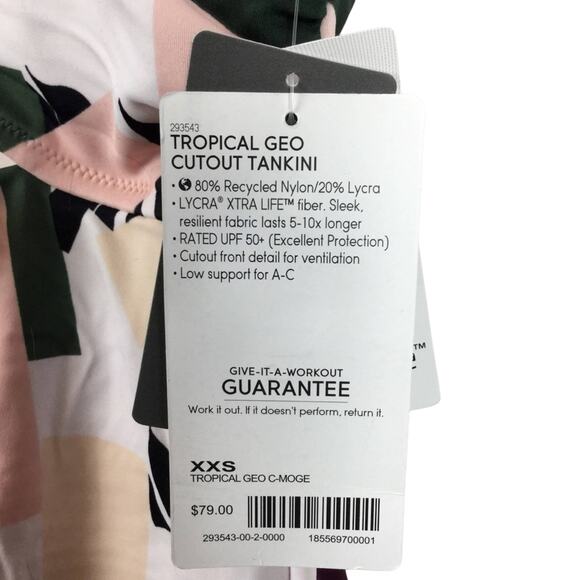Athleta Tropical Geo Cutout Tankini, NWT, XXS - Picture 3 of 3